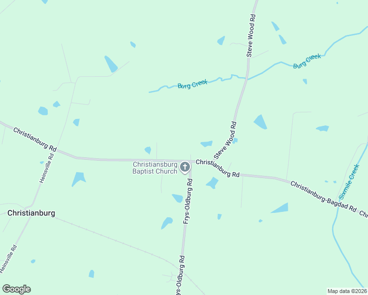 map of restaurants, bars, coffee shops, grocery stores, and more near 2178 Christianburg Road in Bagdad