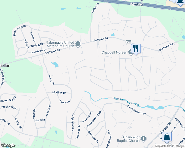 map of restaurants, bars, coffee shops, grocery stores, and more near 7219 Ford Hollow Dr in Fredericksburg