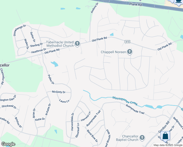 map of restaurants, bars, coffee shops, grocery stores, and more near 7219 Ford Hollow Dr in Fredericksburg