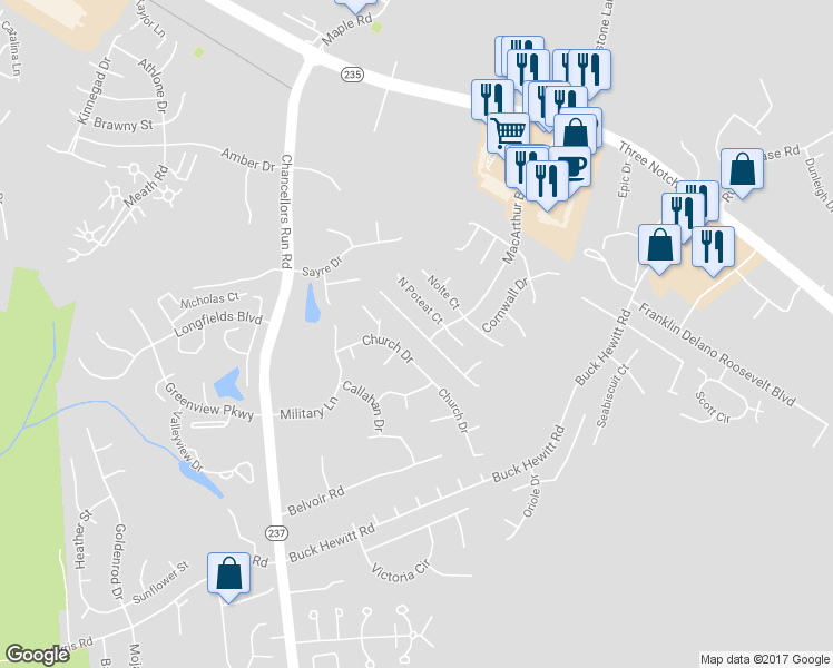 map of restaurants, bars, coffee shops, grocery stores, and more near 45849 North Springsteen Court in California