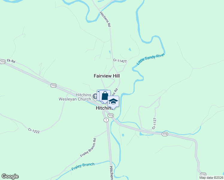 map of restaurants, bars, coffee shops, grocery stores, and more near 3501-3565 Hitchens Road in Grayson