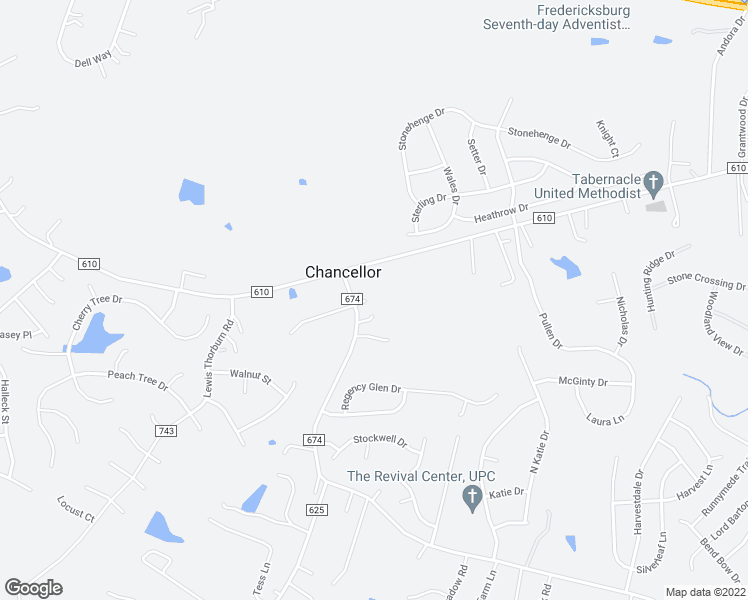map of restaurants, bars, coffee shops, grocery stores, and more near 8049 Chancellor Road in Fredericksburg