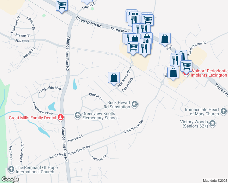 map of restaurants, bars, coffee shops, grocery stores, and more near 45884 South Poteat Court in California