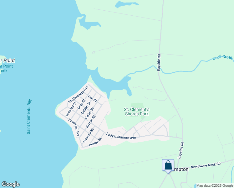 map of restaurants, bars, coffee shops, grocery stores, and more near 22425 Archer Street in Leonardtown
