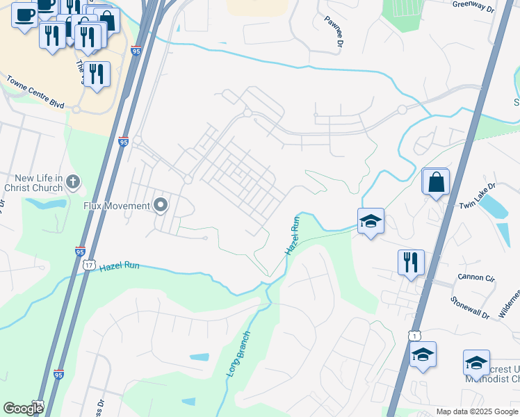map of restaurants, bars, coffee shops, grocery stores, and more near 1204 Taylor Street in Fredericksburg