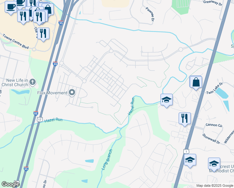 map of restaurants, bars, coffee shops, grocery stores, and more near 1204 Taylor Street in Fredericksburg
