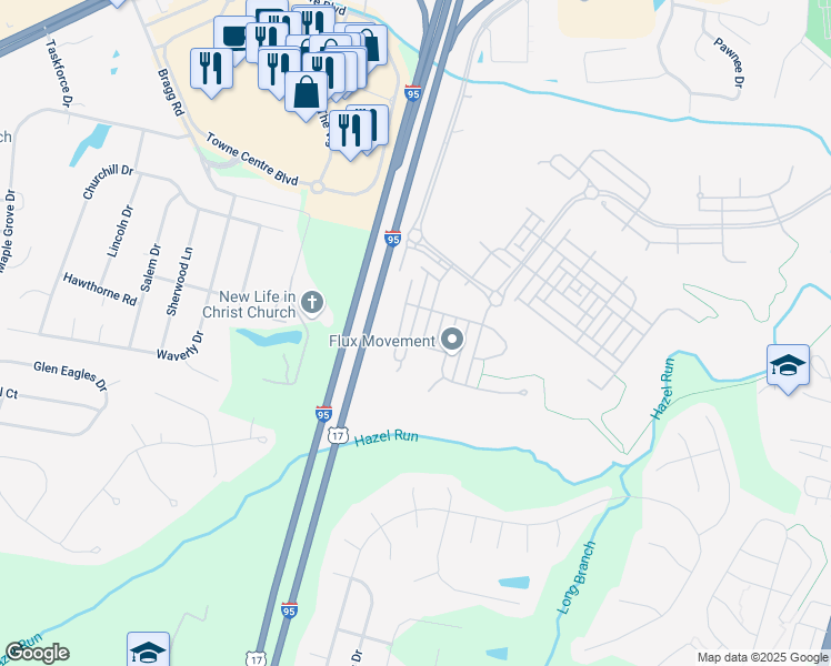 map of restaurants, bars, coffee shops, grocery stores, and more near 1120 Hampton Street in Fredericksburg