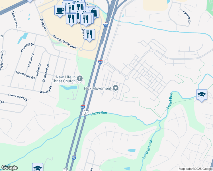 map of restaurants, bars, coffee shops, grocery stores, and more near 1114 Hampton Street in Fredericksburg