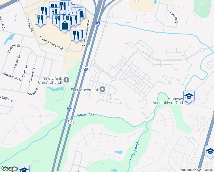 map of restaurants, bars, coffee shops, grocery stores, and more near 708 Perry Street in Fredericksburg