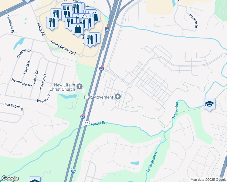 map of restaurants, bars, coffee shops, grocery stores, and more near 1103 Hampton Street in Fredericksburg