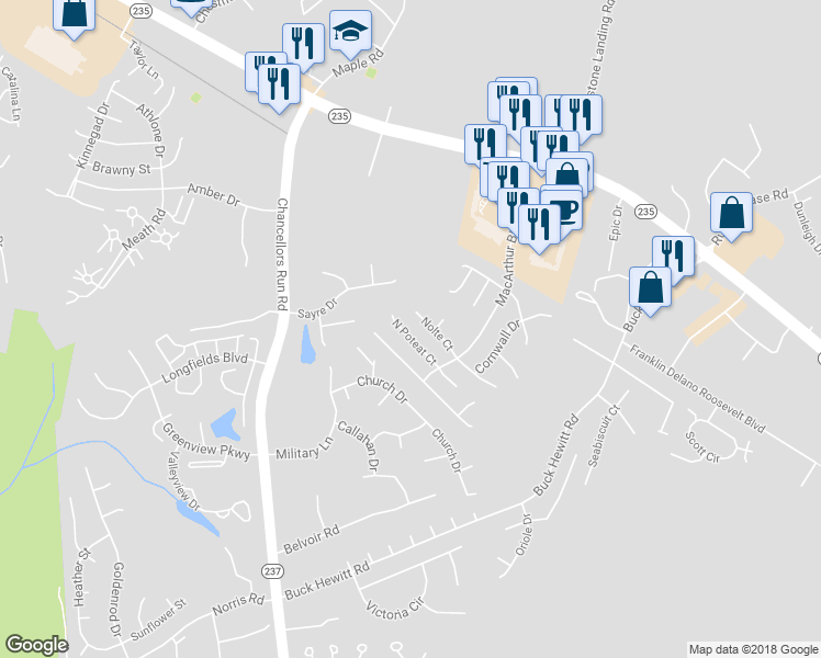 map of restaurants, bars, coffee shops, grocery stores, and more near 45838 North Poteat Court in California