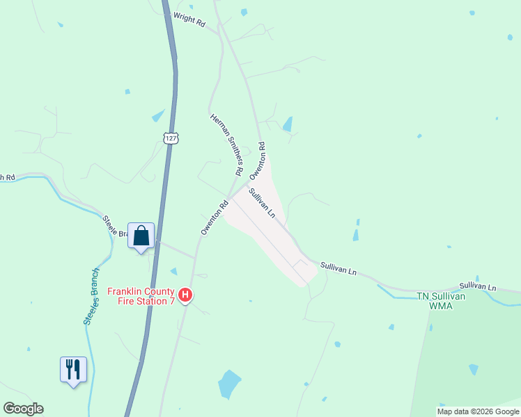 map of restaurants, bars, coffee shops, grocery stores, and more near 131 Sullivan Lane in Frankfort