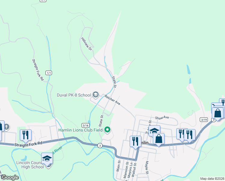 map of restaurants, bars, coffee shops, grocery stores, and more near 685 State St in Hamlin