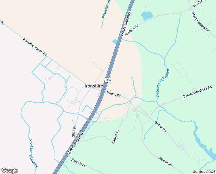 map of restaurants, bars, coffee shops, grocery stores, and more near 9703 Mason Road in Berlin