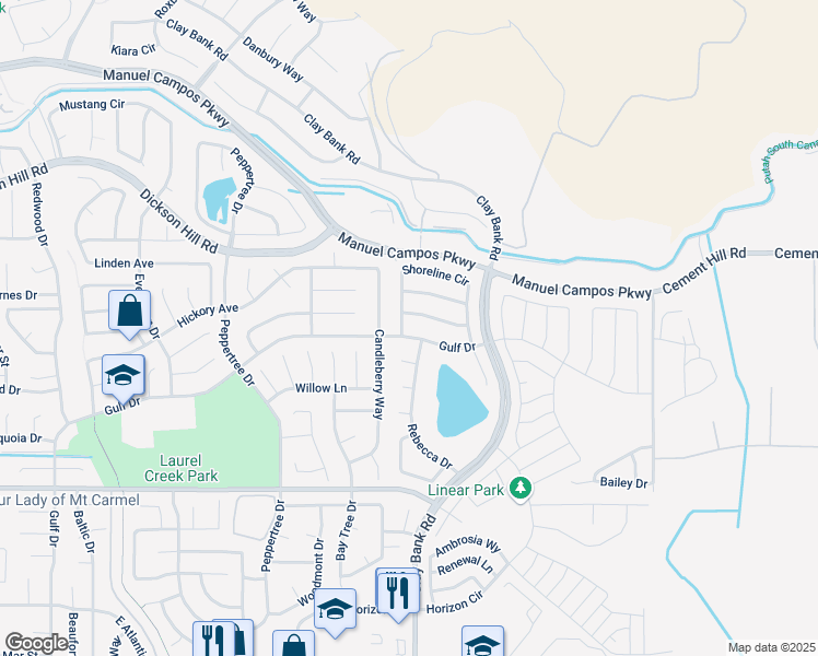 map of restaurants, bars, coffee shops, grocery stores, and more near 1209 Gulf Drive in Fairfield