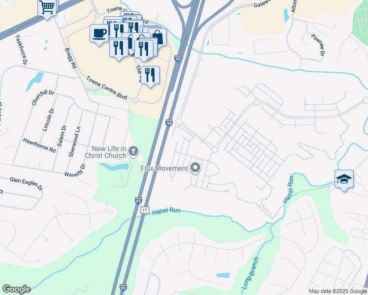 map of restaurants, bars, coffee shops, grocery stores, and more near 1012 Hampton Street in Fredericksburg