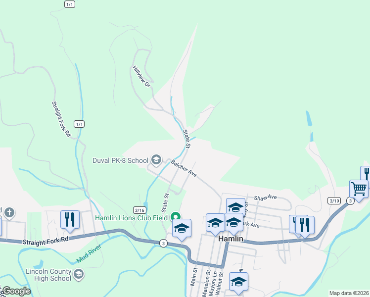 map of restaurants, bars, coffee shops, grocery stores, and more near 685 State St in Hamlin