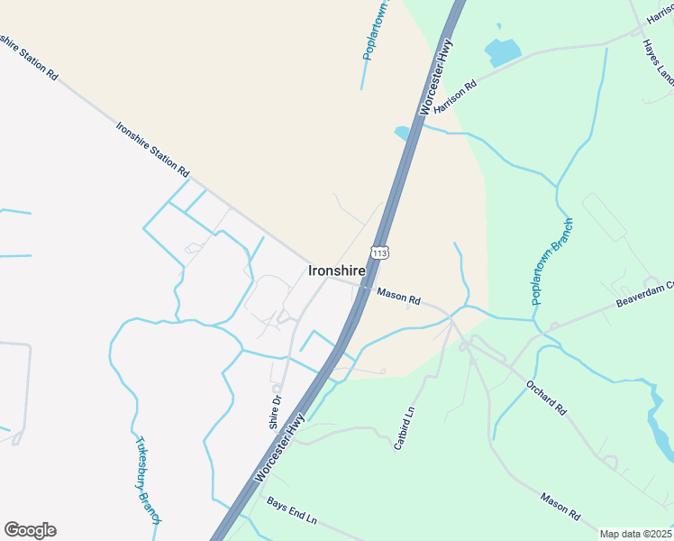 map of restaurants, bars, coffee shops, grocery stores, and more near 9703 Mason Road in Berlin