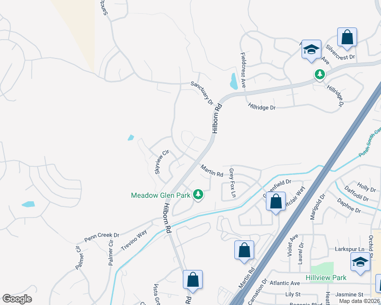map of restaurants, bars, coffee shops, grocery stores, and more near 2312 Skyview Place in Fairfield