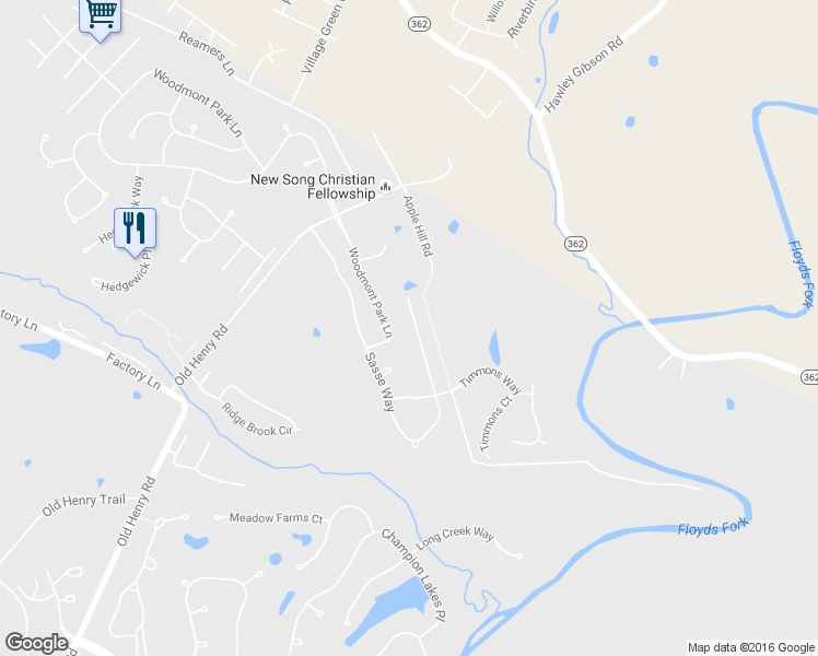 map of restaurants, bars, coffee shops, grocery stores, and more near 3411 Sasse Way in Louisville