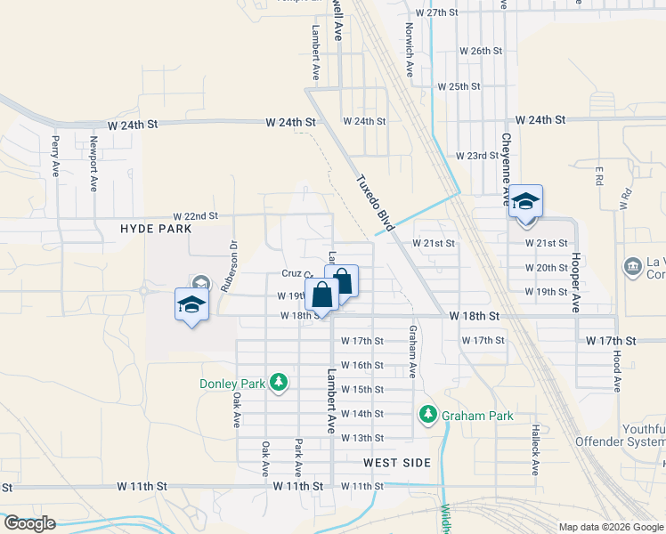 map of restaurants, bars, coffee shops, grocery stores, and more near 2001 Lambert Avenue in Pueblo