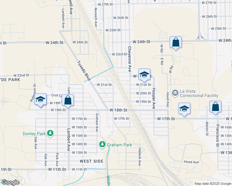 map of restaurants, bars, coffee shops, grocery stores, and more near 1906 W 21st St in Pueblo