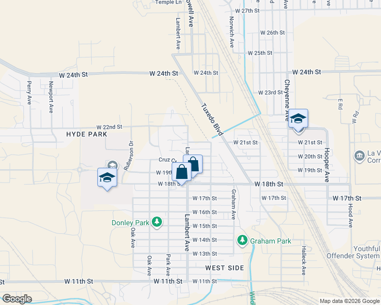 map of restaurants, bars, coffee shops, grocery stores, and more near 2001-2099 Lambert Avenue in Pueblo