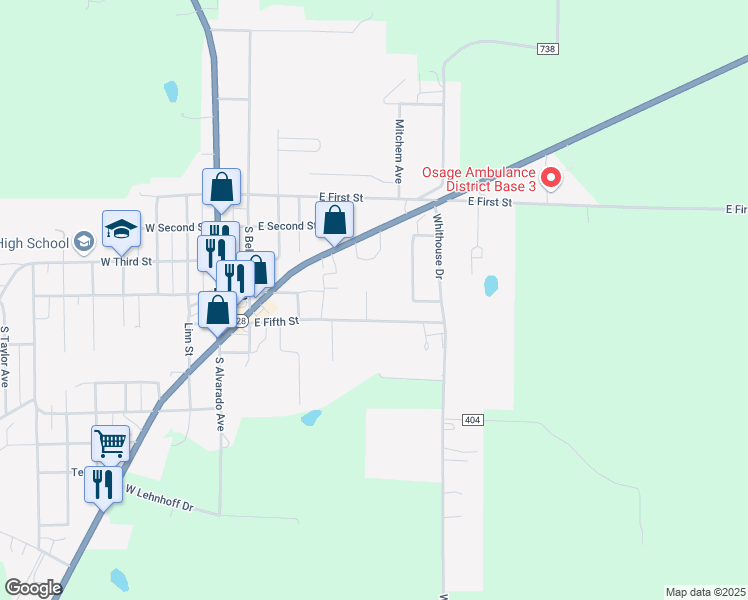 map of restaurants, bars, coffee shops, grocery stores, and more near 508 5th Street in Belle