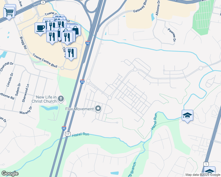 map of restaurants, bars, coffee shops, grocery stores, and more near 2009 Idlewild Boulevard in Fredericksburg