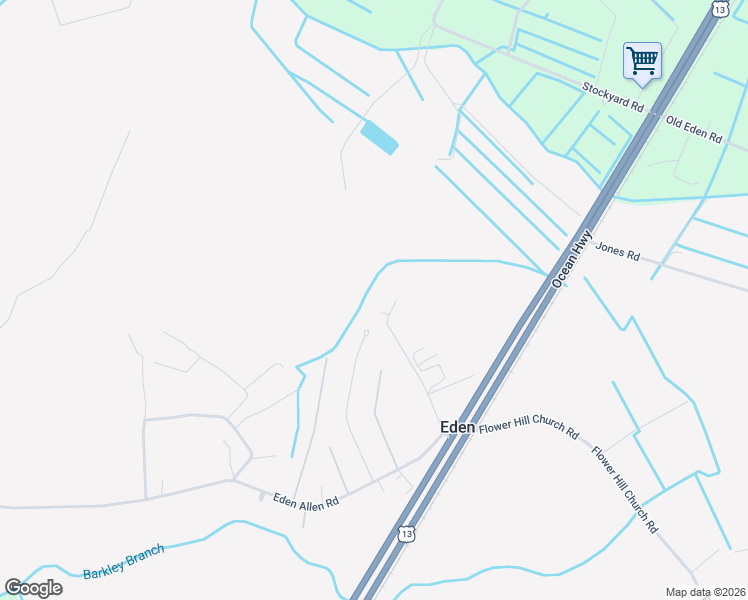 map of restaurants, bars, coffee shops, grocery stores, and more near 14754 Merser Road in Eden