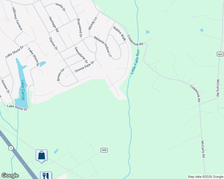 map of restaurants, bars, coffee shops, grocery stores, and more near 4 Howard Circle in Fredericksburg