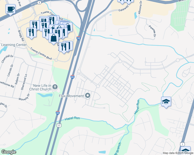 map of restaurants, bars, coffee shops, grocery stores, and more near 2011 Idlewild Boulevard in Fredericksburg