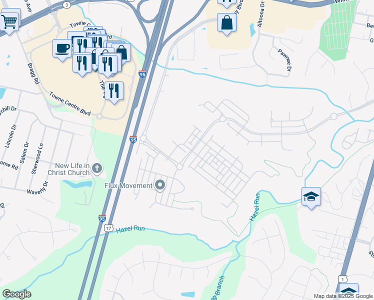 map of restaurants, bars, coffee shops, grocery stores, and more near 1602 Wilcox Avenue in Fredericksburg