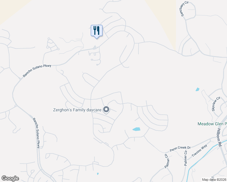 map of restaurants, bars, coffee shops, grocery stores, and more near 3224 Seminole Circle in Fairfield