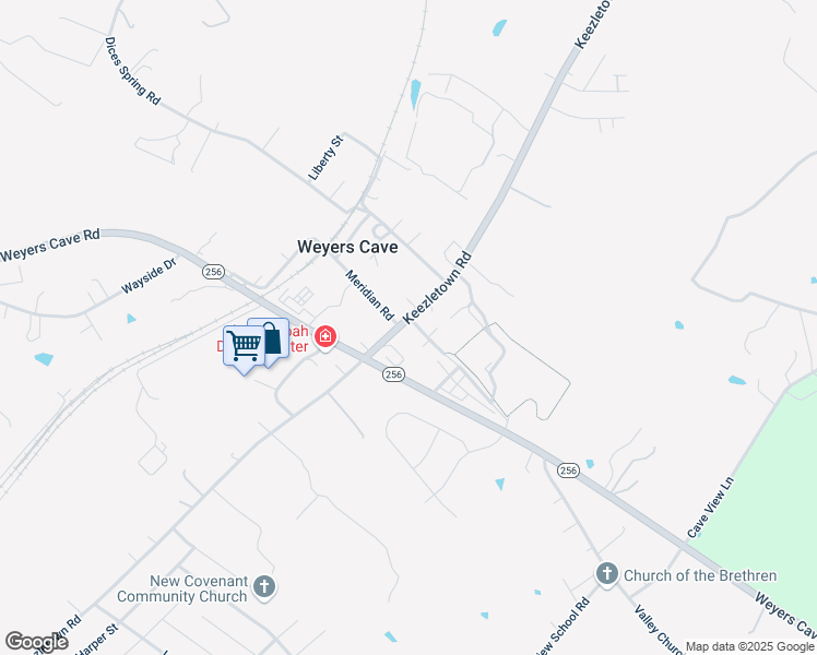 map of restaurants, bars, coffee shops, grocery stores, and more near 11 Click Road in Weyers Cave