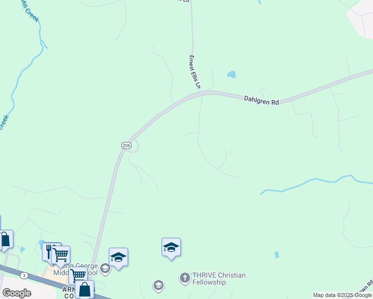 map of restaurants, bars, coffee shops, grocery stores, and more near 9170 Carriage Lane in King George