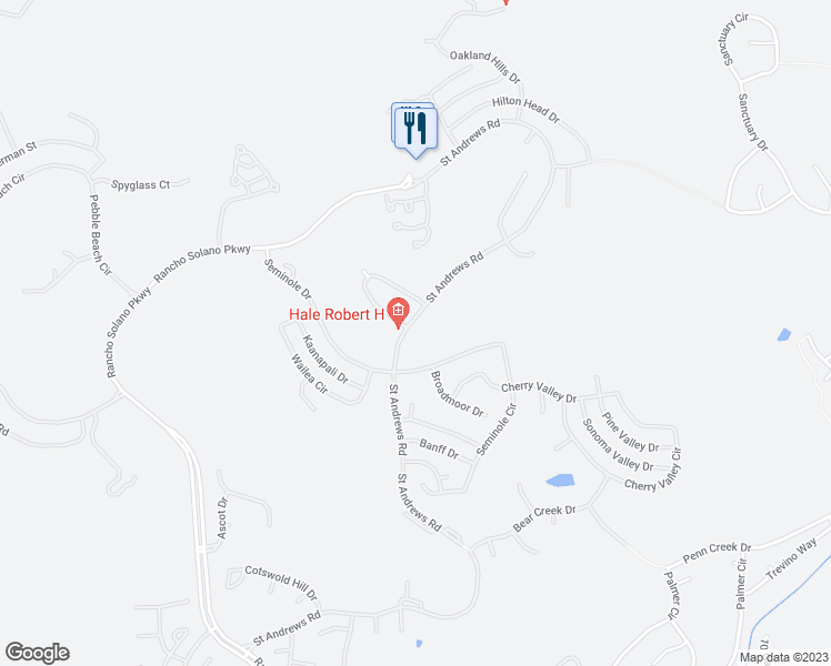 map of restaurants, bars, coffee shops, grocery stores, and more near 2805 Saint Andrews Road in Fairfield