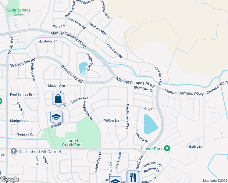 map of restaurants, bars, coffee shops, grocery stores, and more near 1166 Mahogany Court in Fairfield