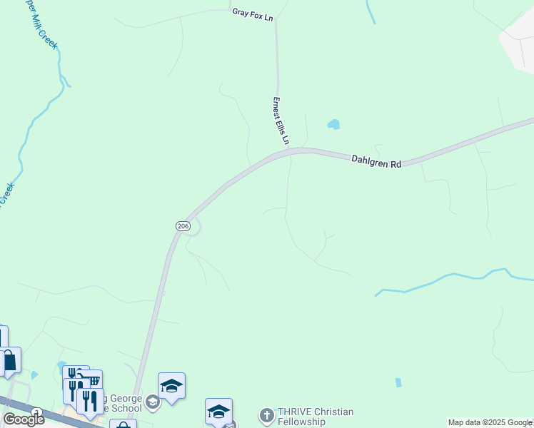map of restaurants, bars, coffee shops, grocery stores, and more near 9148 Carriage Lane in King George
