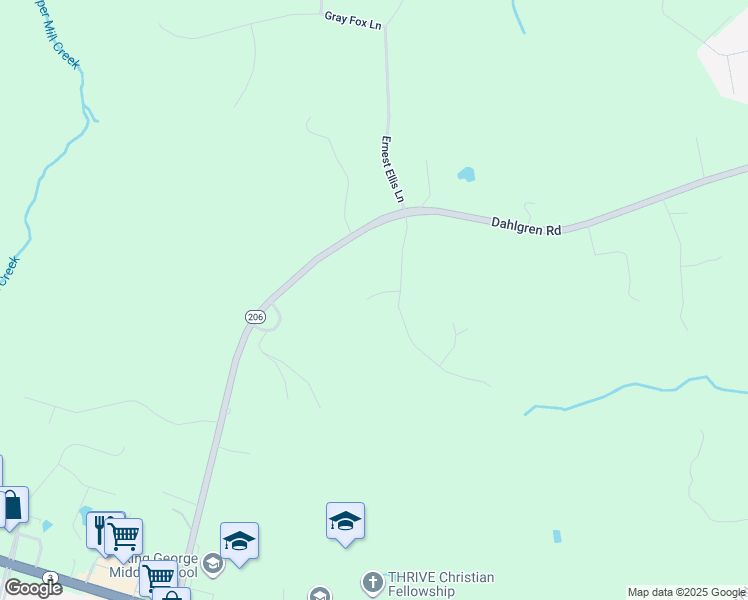 map of restaurants, bars, coffee shops, grocery stores, and more near 9148 Carriage Lane in King George