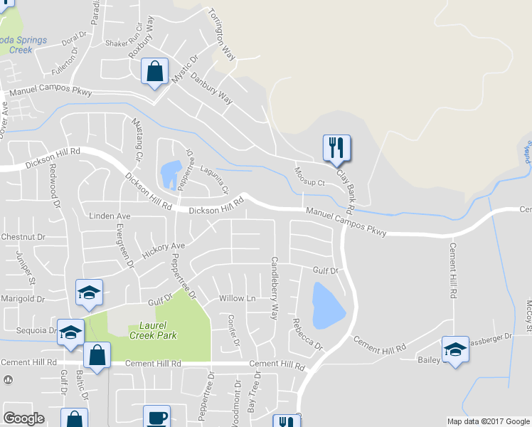 map of restaurants, bars, coffee shops, grocery stores, and more near 1198 Hickory Avenue in Fairfield