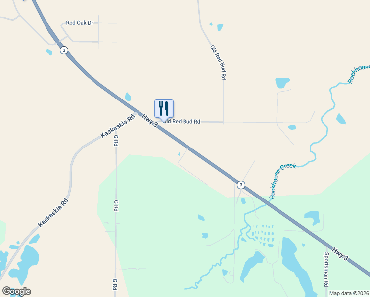 map of restaurants, bars, coffee shops, grocery stores, and more near 6132 Illinois 3 in Waterloo