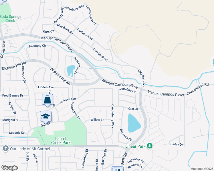 map of restaurants, bars, coffee shops, grocery stores, and more near 1198 Hickory Avenue in Fairfield