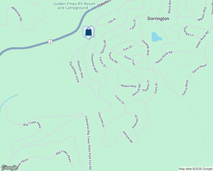 map of restaurants, bars, coffee shops, grocery stores, and more near 2212 Cheyenne Way in Arnold