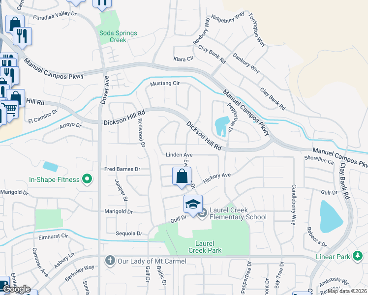 map of restaurants, bars, coffee shops, grocery stores, and more near 995 Suffolk Way in Fairfield
