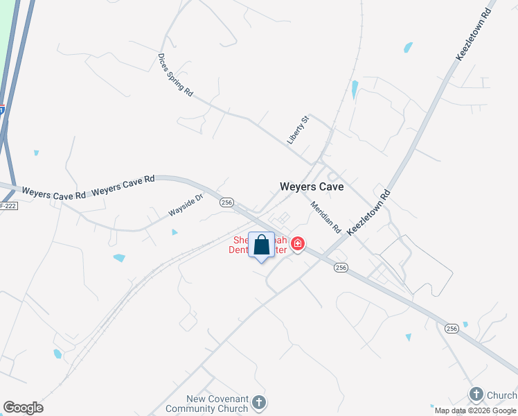 map of restaurants, bars, coffee shops, grocery stores, and more near 62 Houff Road in Weyers Cave