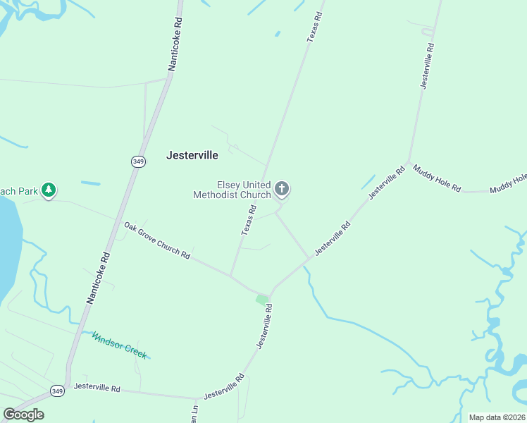 map of restaurants, bars, coffee shops, grocery stores, and more near 3318 Elzey Church Road in Bivalve