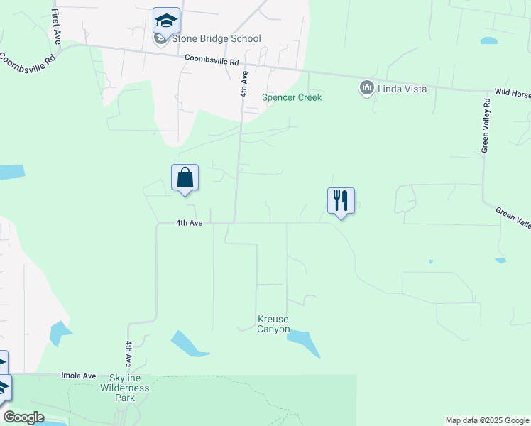 map of restaurants, bars, coffee shops, grocery stores, and more near 114 Kreuzer Lane in Napa