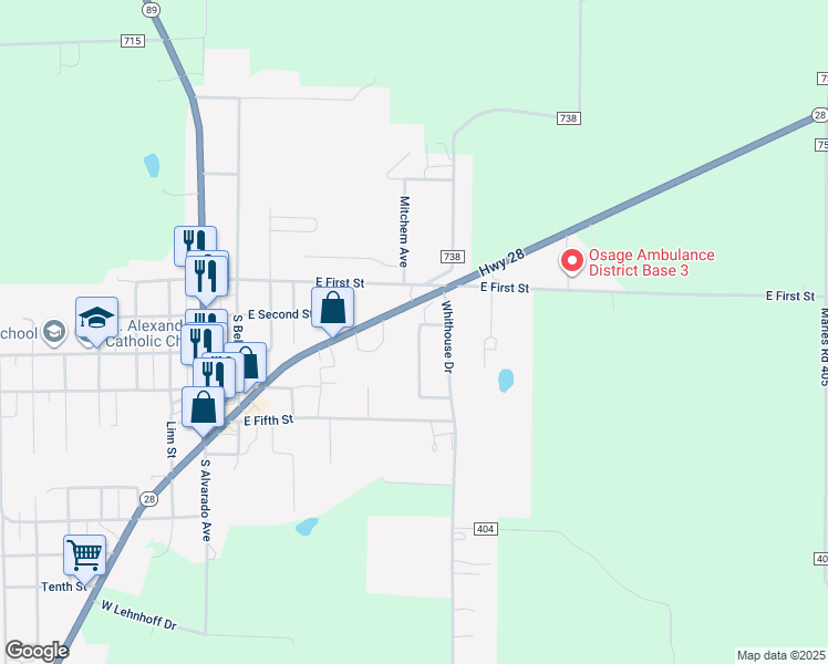 map of restaurants, bars, coffee shops, grocery stores, and more near 210 Barcliff Drive in Belle