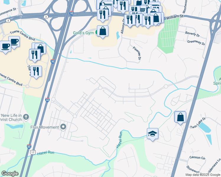 map of restaurants, bars, coffee shops, grocery stores, and more near 1707 Idlewild Boulevard in Fredericksburg